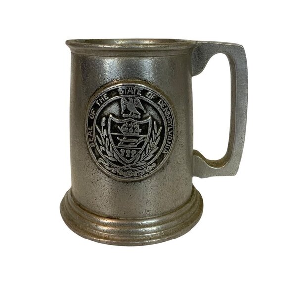 Vintage Wilton Armetale Pewter Tankard Mug With Pennsylvania State Seal Emblem - Picture 1 of 6